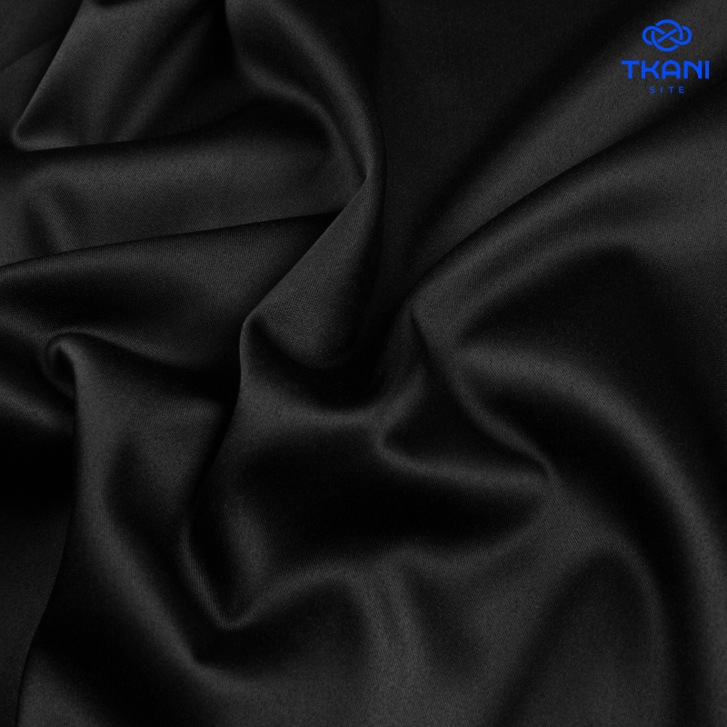 1897. Костюмный Атлас. Черный. Уценка!!!