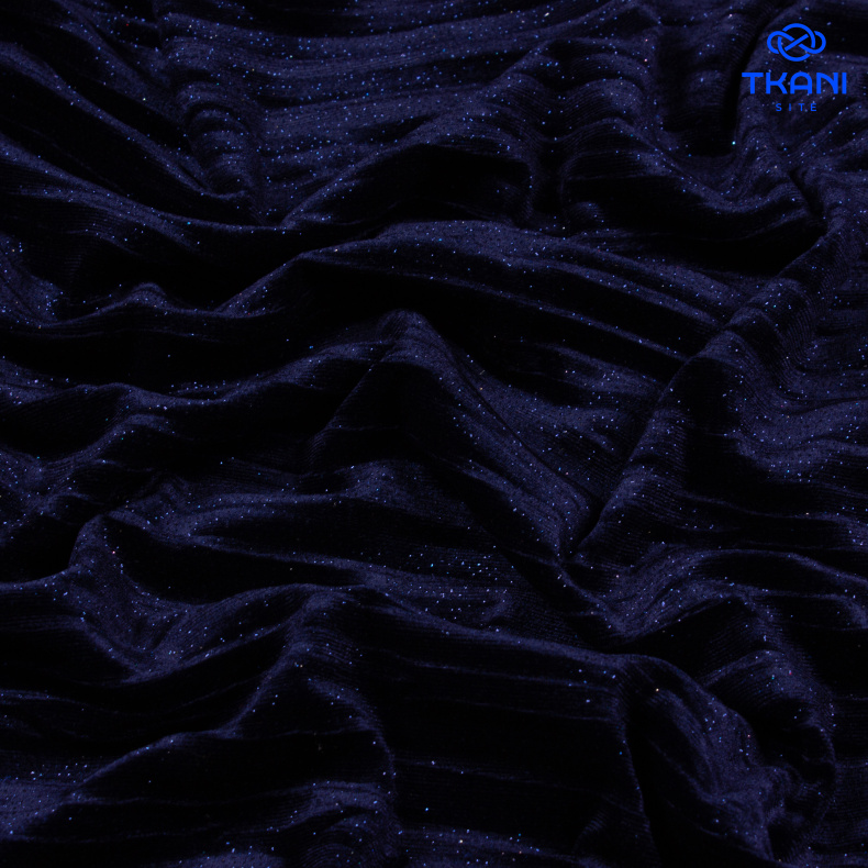 3149. Тикотажное полотно. Бархат с глиттером. Гофре от Tkani.site