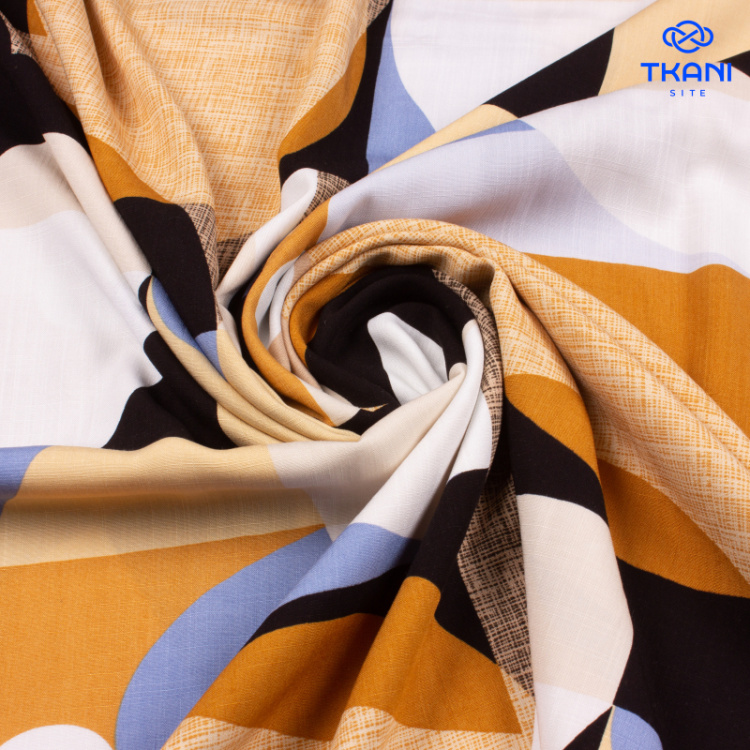 3207. Конкурс!!!  Лён с вискозой. Принт