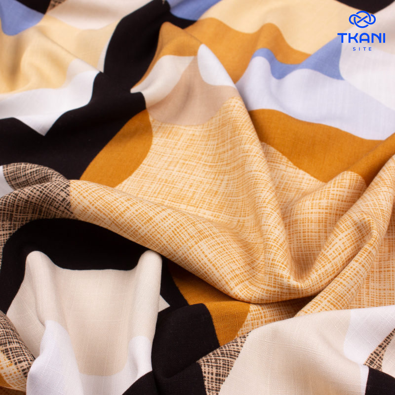 3207. Конкурс!!!  Лён с вискозой. Принт