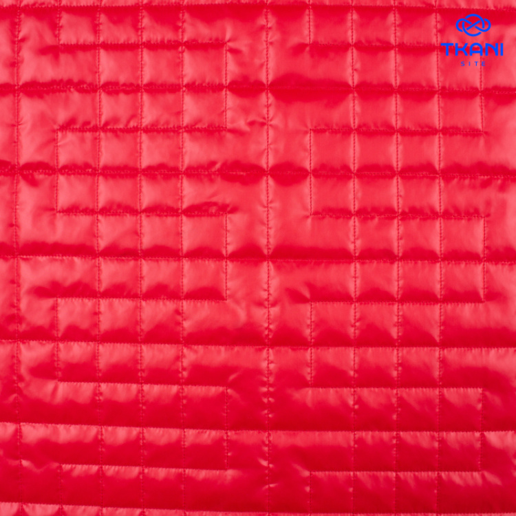 5033. Курточная стежка на синтепоне. Красный.