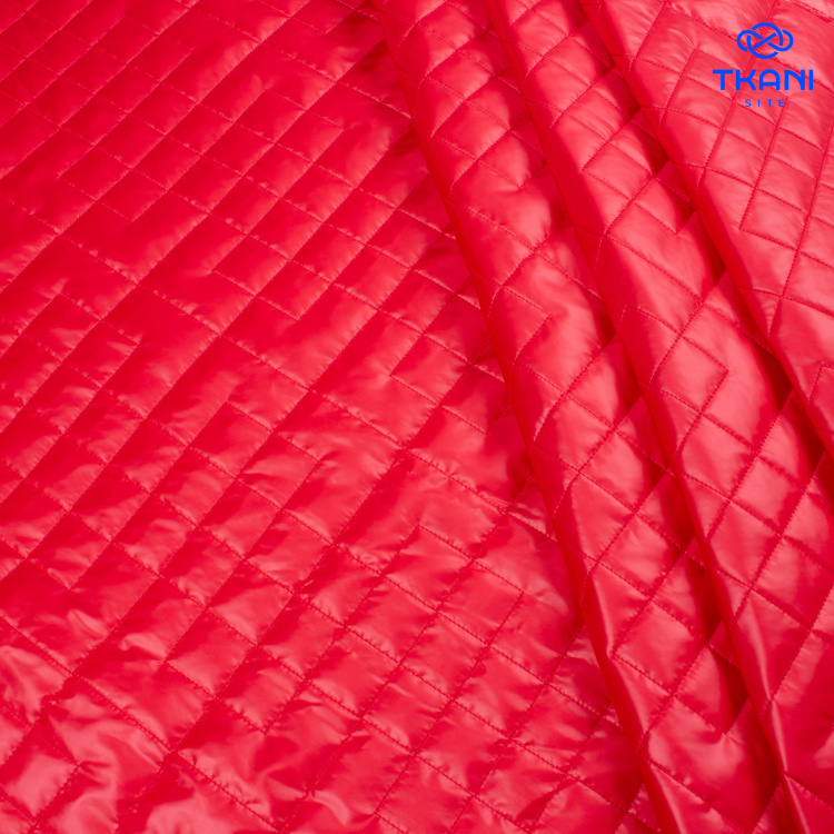 5033. Курточная стежка на синтепоне. Красный. - фото 1