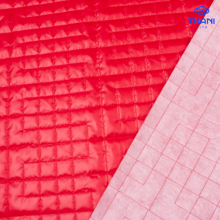 5033. Курточная стежка на синтепоне. Красный. - фото 2