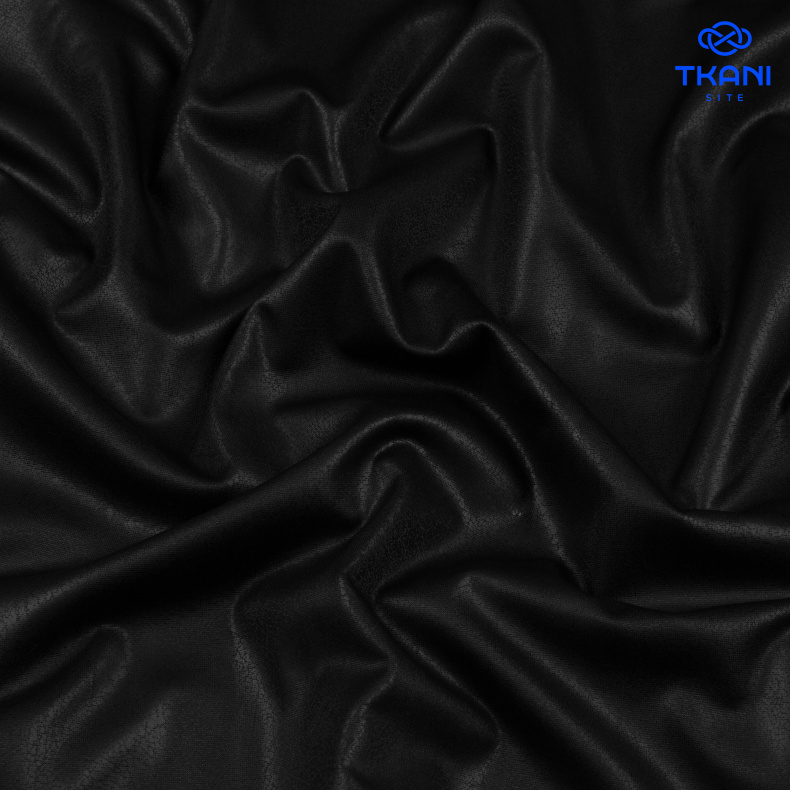 5035. Тонкое трикотажное полотно с покрытием под вареную замшу. Черный. от Tkani.site