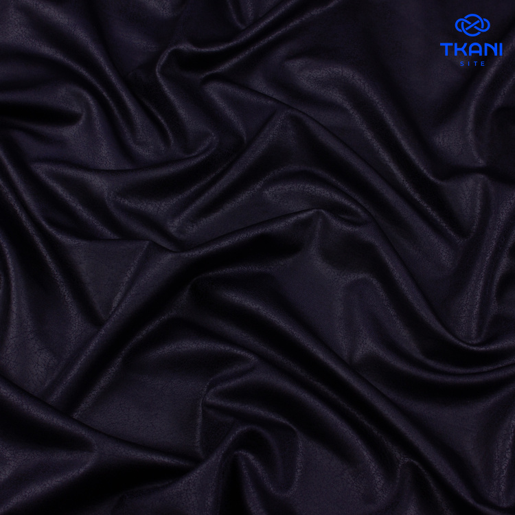 5038. Тонкое трикотажное полотно с покрытием под вареную замшу. Черный. - фото 1