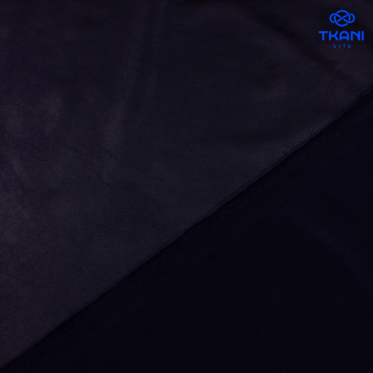 5038. Тонкое трикотажное полотно с покрытием под вареную замшу. Черный. - фото 2