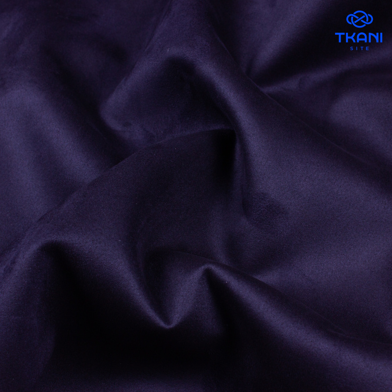 3449. Замша на трикотаже. Темно-синий