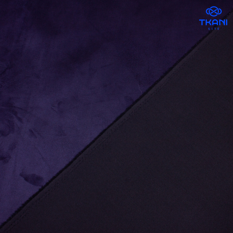 3449. Замша на трикотаже. Темно-синий