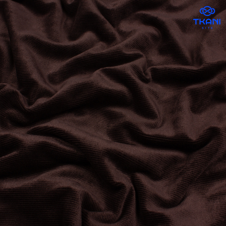 3458. Трикотаж. Вельвет. Горький шоколад - фото 1