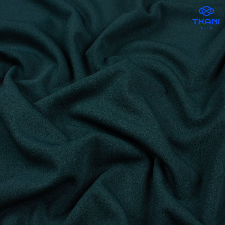 3493. Трикотажное полотно. Скуба. Темно-зеленый - фото 1