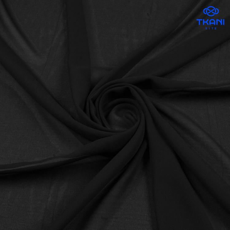 3495. Креп шифон. Черный