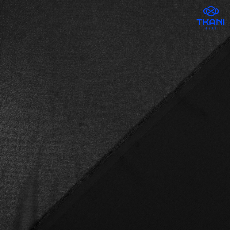 3495. Креп шифон. Черный - фото 2