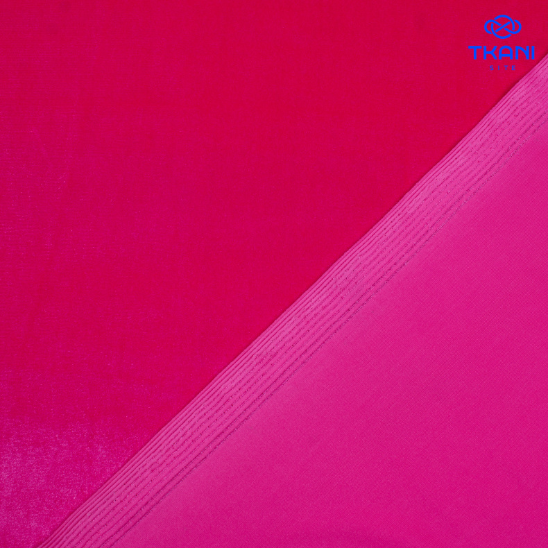 3512. Трикотажное полотно. Бархат. Коралловый от Tkani.site