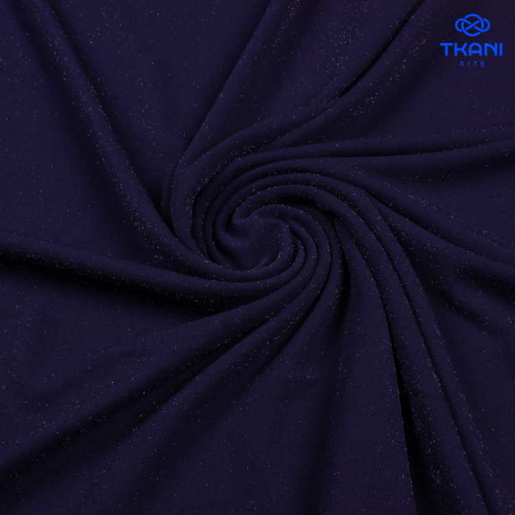 3536. Трикотажное полотно. Скуба с метанитом. Темно-синий