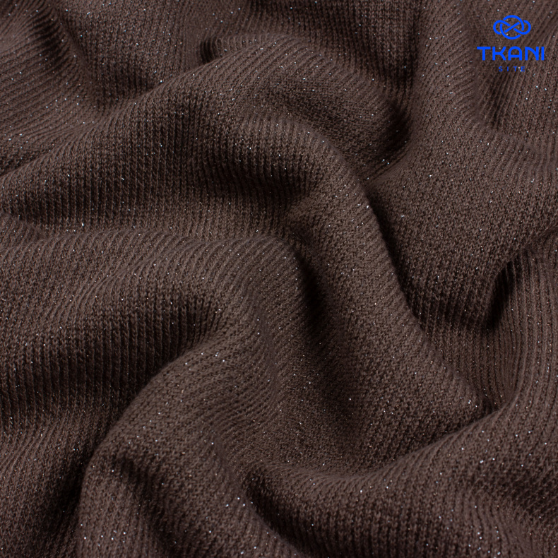 3537. Трикотажное полотно с метанитом. Имитация ручной вязки от Tkani.site