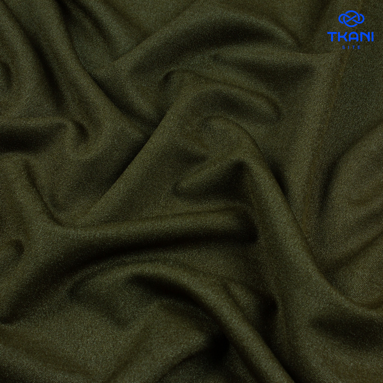 3538. Трикотажное полотно. Скуба. Оливковая ночь - фото 1