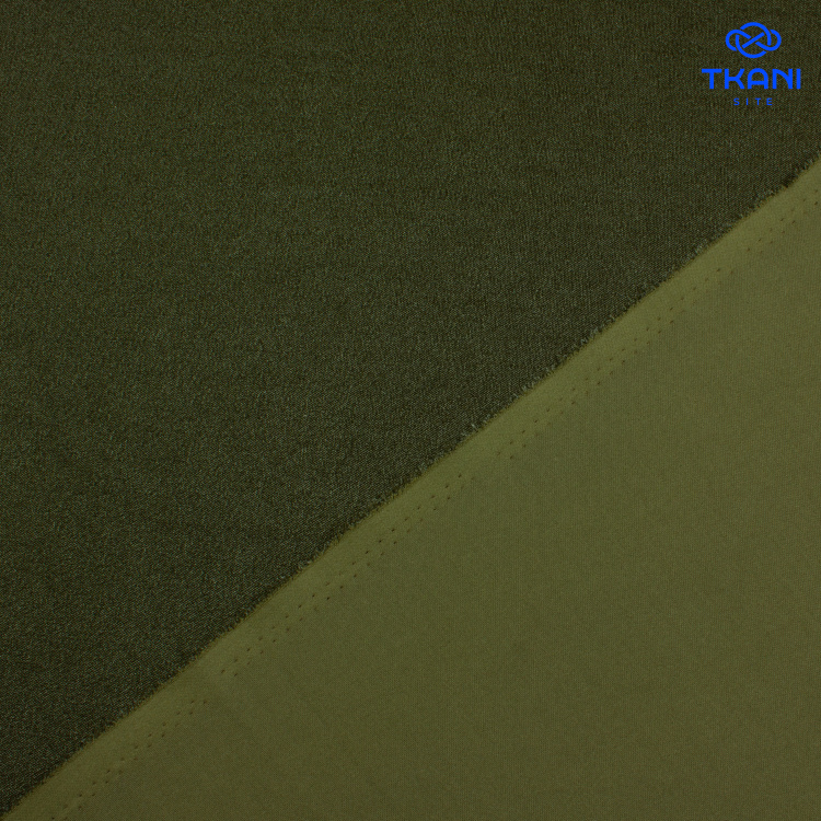 3538. Трикотажное полотно. Скуба. Оливковая ночь - фото 2