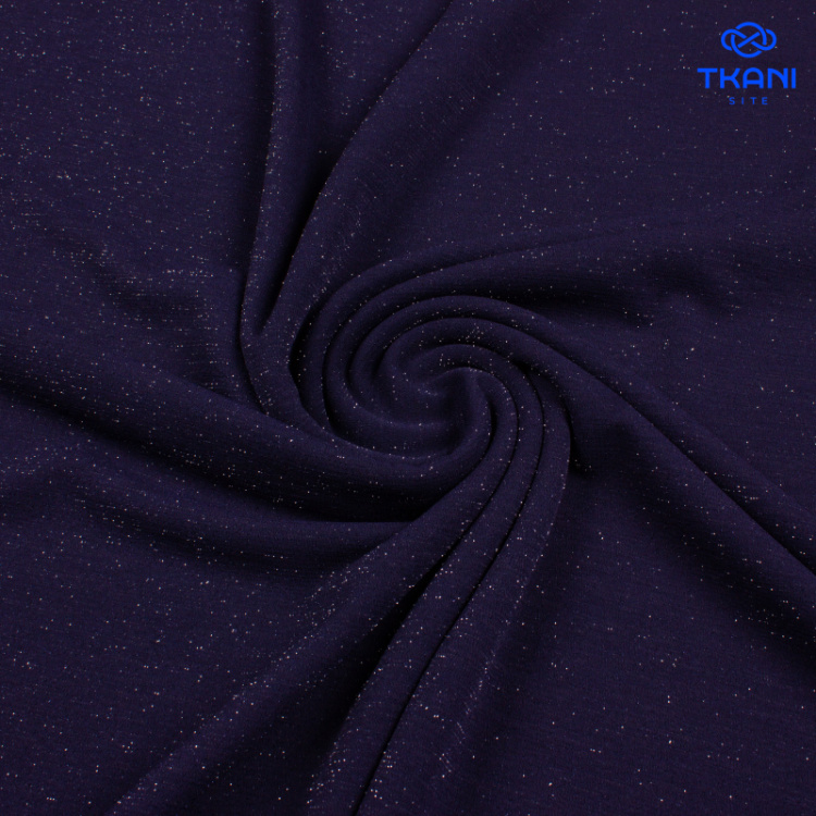 3573. Трикотажное полотно. Скуба с метанитом. Темно-синий