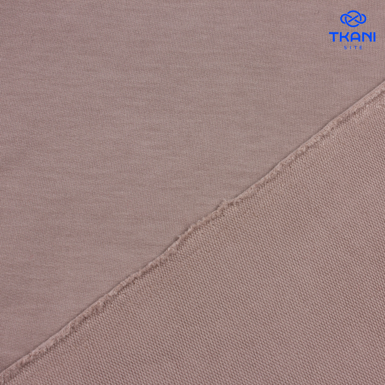 3578. Футер 2х нитка. Петля. Peach effect. Миндаль - фото 2