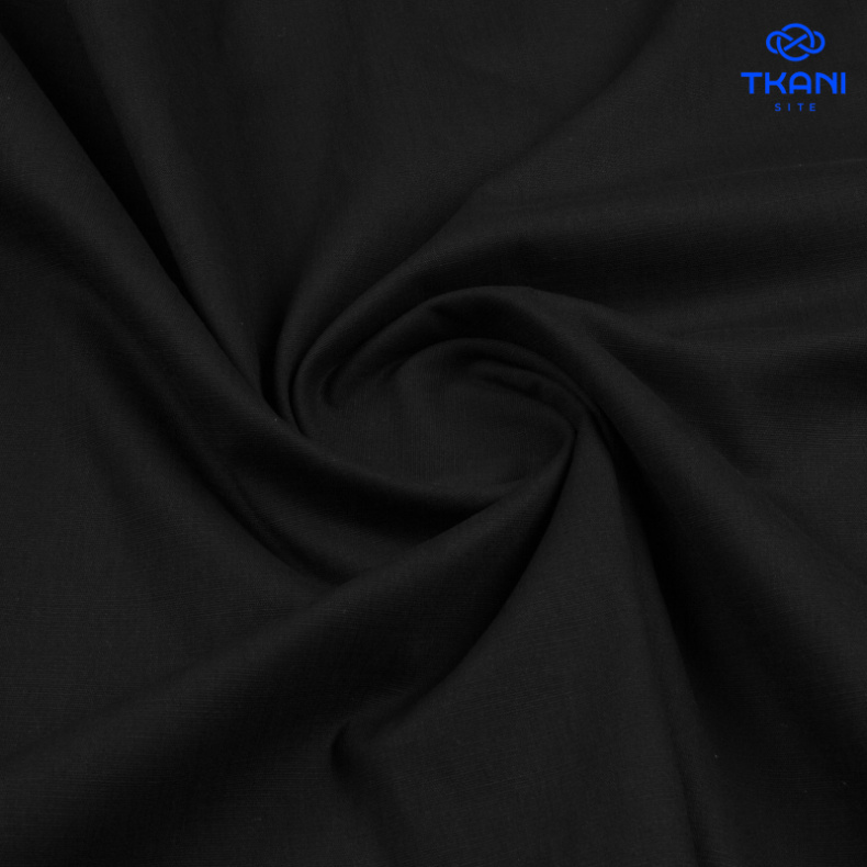 3580. Лён с вискозой. Черный от Tkani.site