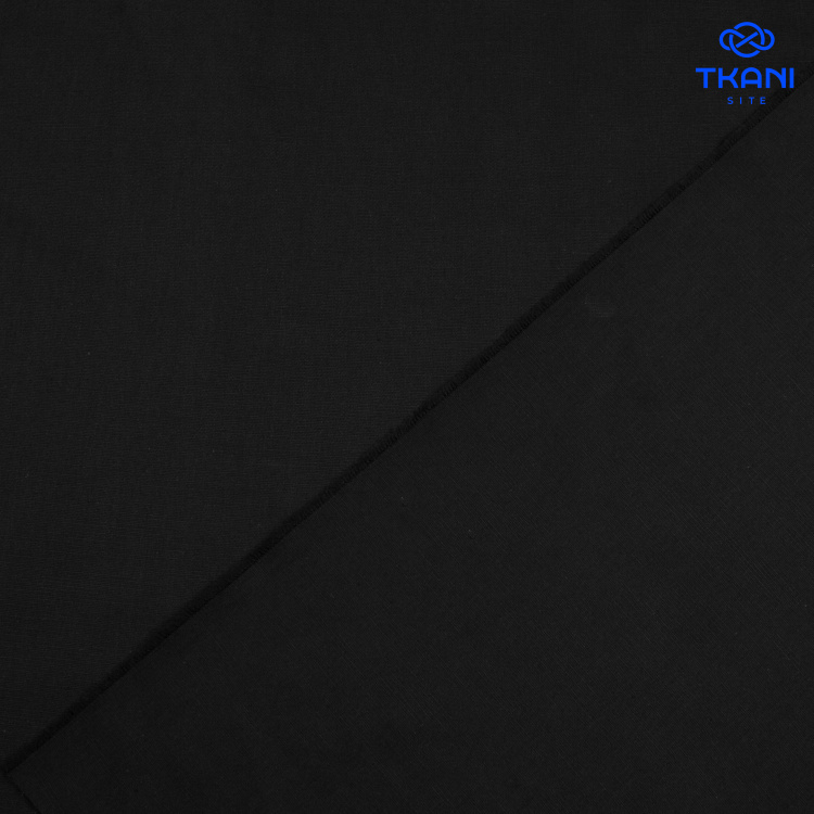 3580. Лён с вискозой. Черный - фото 2