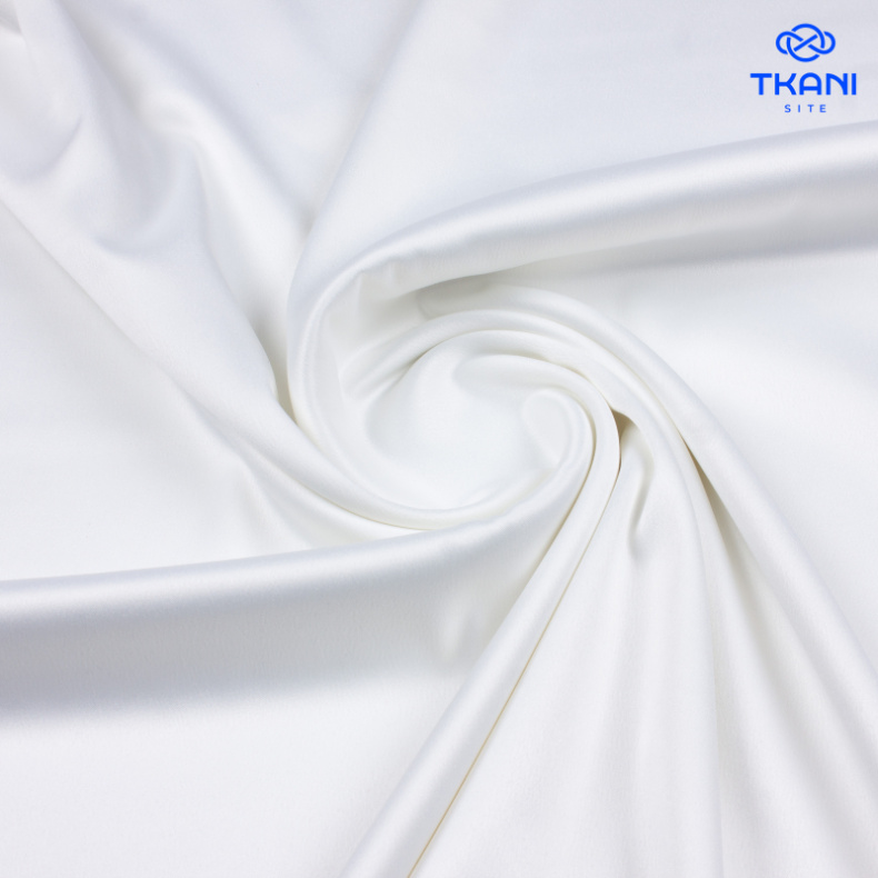 3588. Костюмно-плательный атлас. Белый от Tkani.site