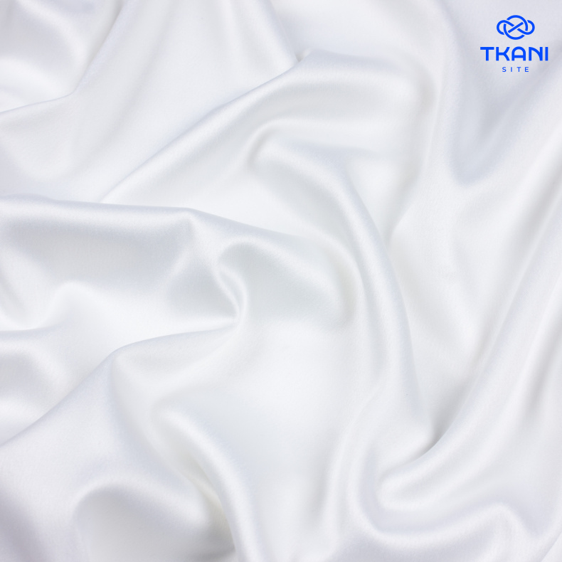 3588. Костюмно-плательный атлас. Белый от Tkani.site