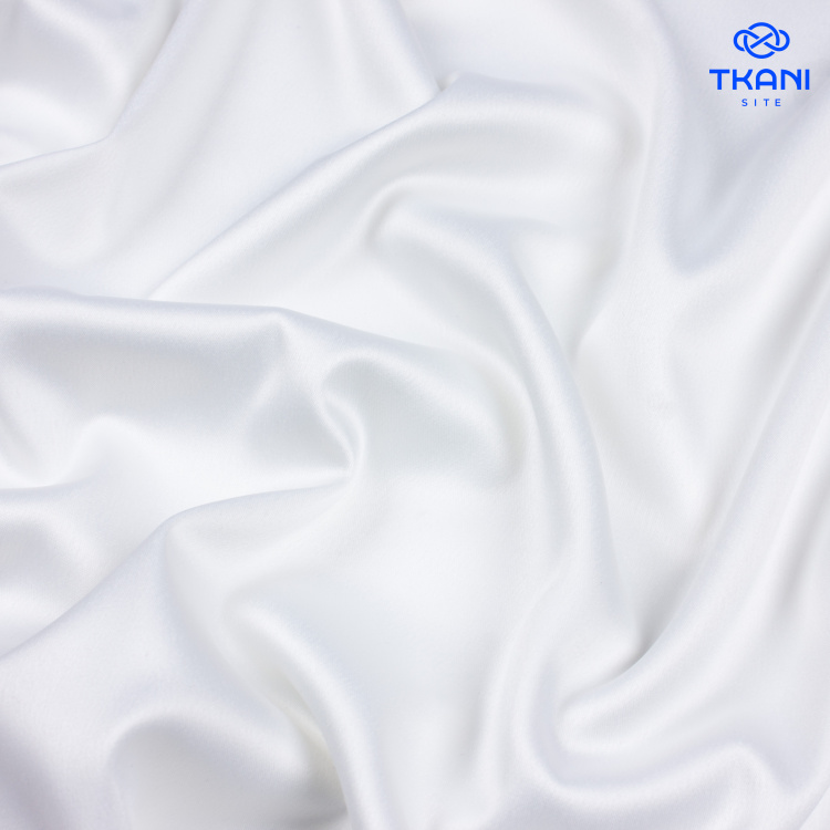 3588. Костюмно-плательный атлас. Белый. Уценка!!! - фото 1