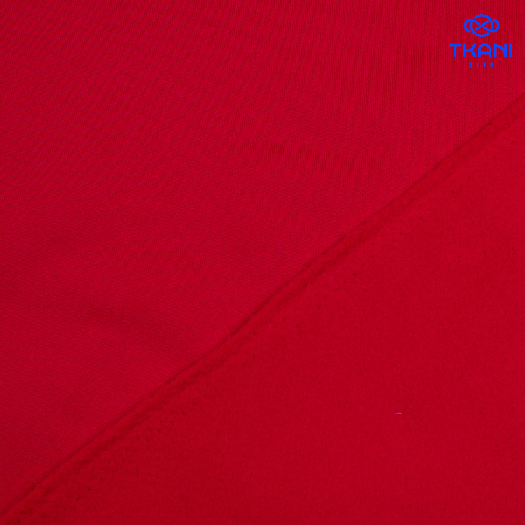 3590. Футер 3х-нитка с начесом. Красный - фото 2