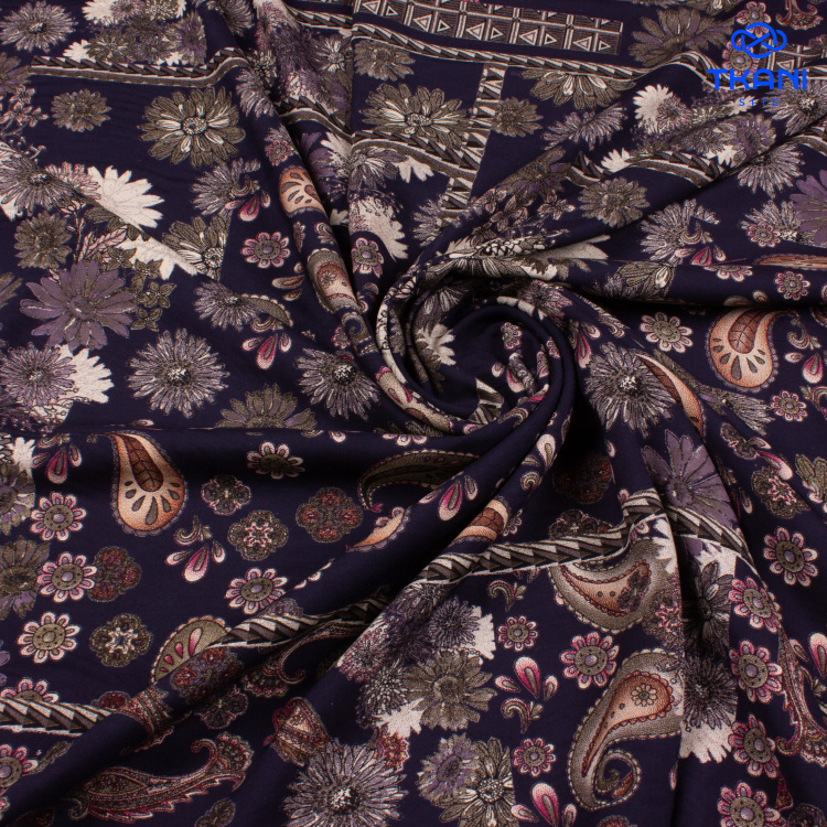 5076. Конкурс! Вискозная купра. Peach effect. Принт. - фото 1