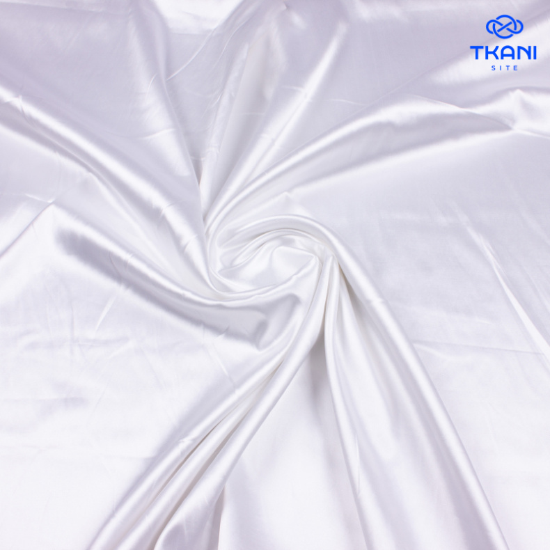 5077. Плательный атлас. Белый. от Tkani.site