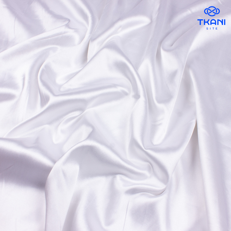 5077. Плательный атлас. Белый. Уценка!!! - фото 1