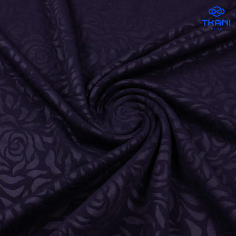 5084. Трикотажное полотно. Скуба. Тиснение. Темно-синий. - фото 1