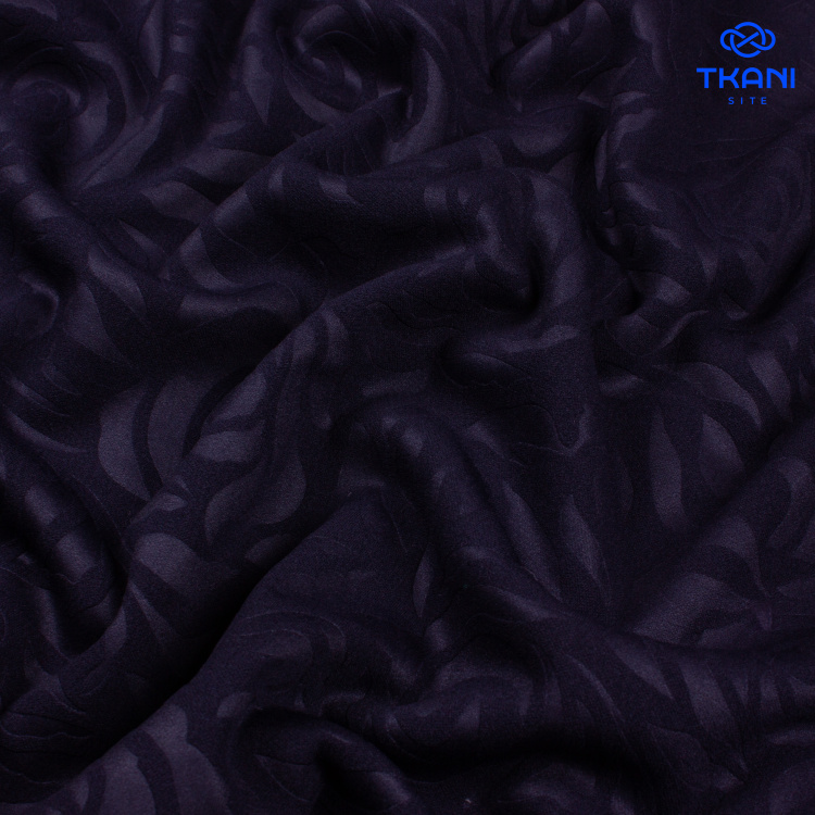 5084. Трикотажное полотно. Скуба. Тиснение. Темно-синий. - фото 2