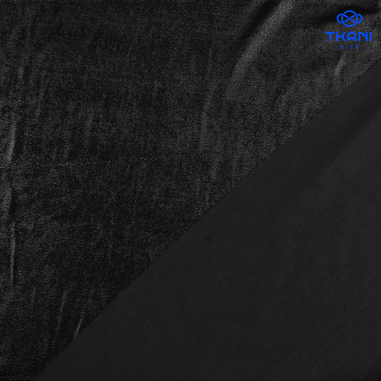 5088. Трикотажное полотно. Ламинат. Черный. - фото 2