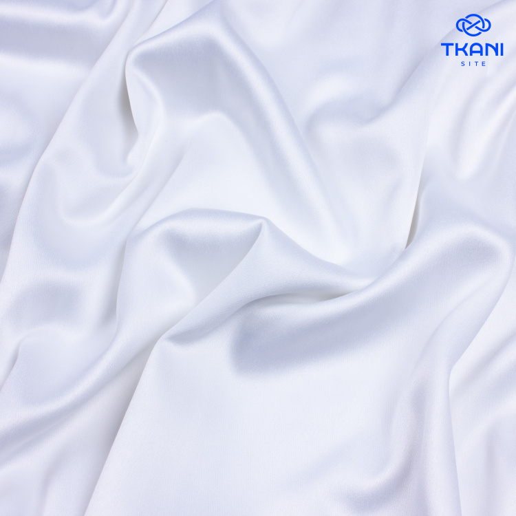 5089. Костюмно-плательный атлас. Молочный. - фото 1