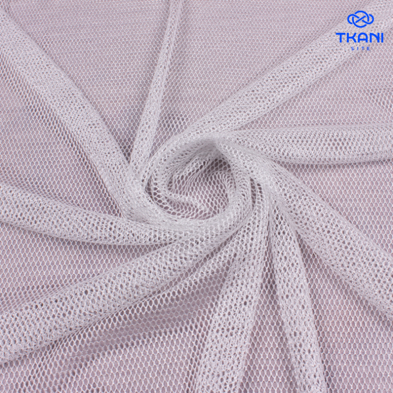 5104. Сетка с метанитом. Белое серебро. от Tkani.site