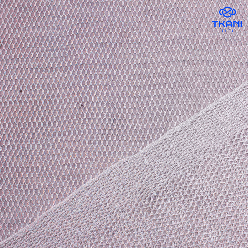 5104. Сетка с метанитом. Белое серебро. от Tkani.site