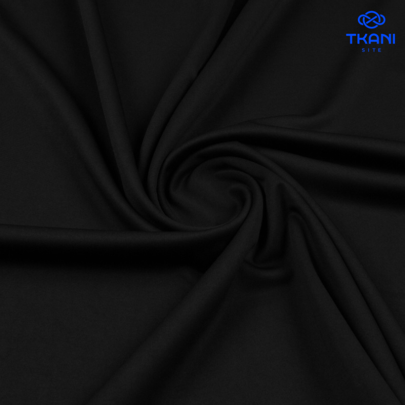 5107. Плательный атлас. Черный. Уценка!!! от Tkani.site