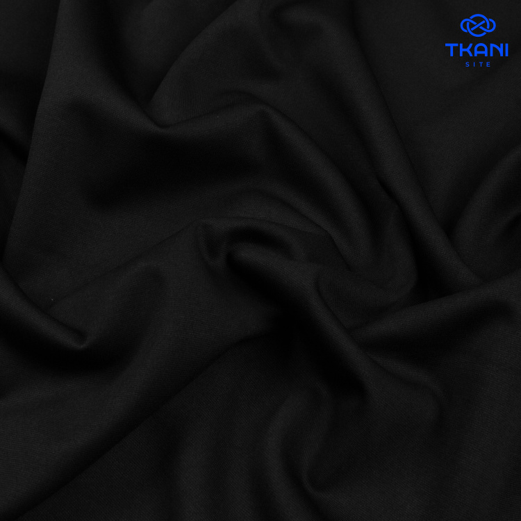 5107. Плательный атлас. Черный. Уценка!!! - фото 1