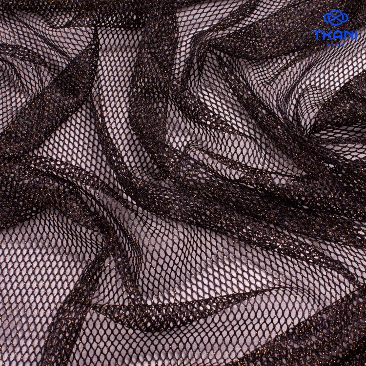 5109. Сетка с метанитом. Черный\золотой. - фото 1