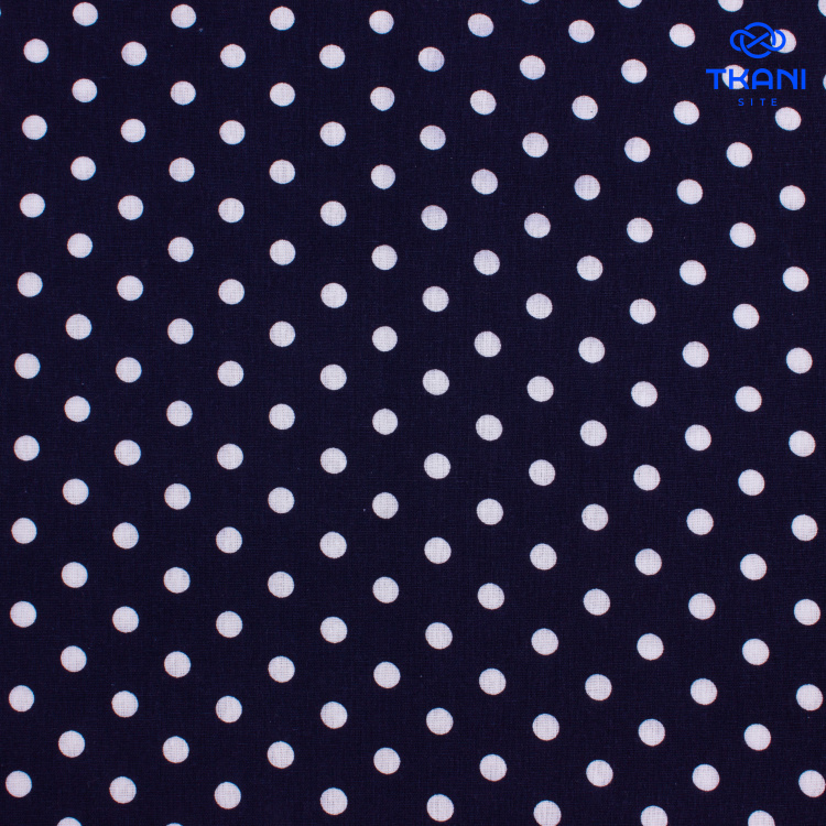 5135. Лен с хлопком. В горошек. - фото 1