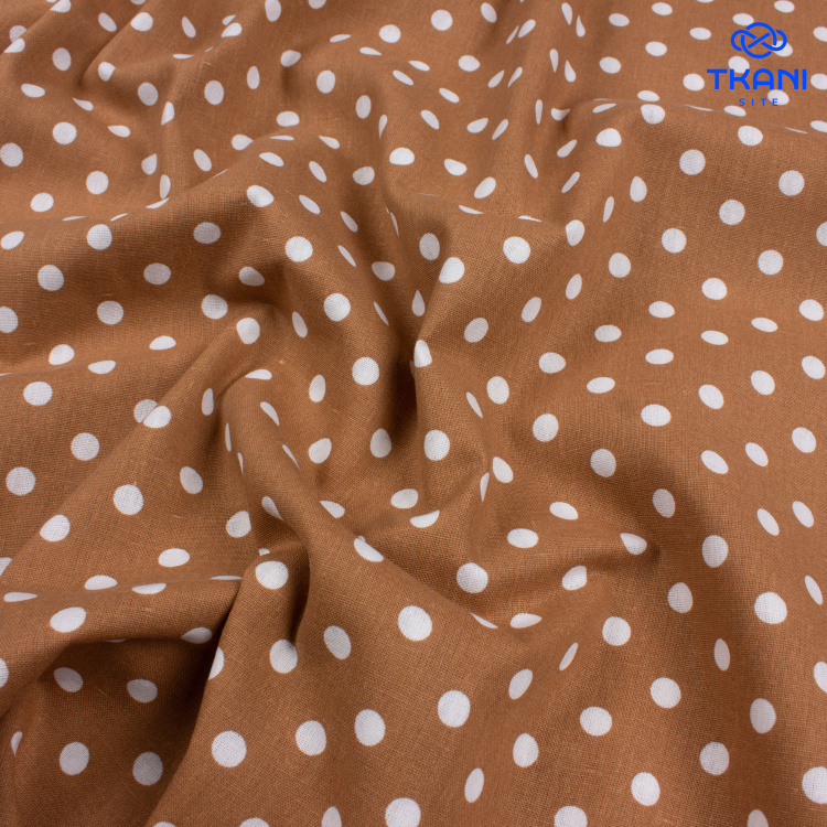 5137. Лен с хлопком. В горошек. Уценка!!! - фото 2