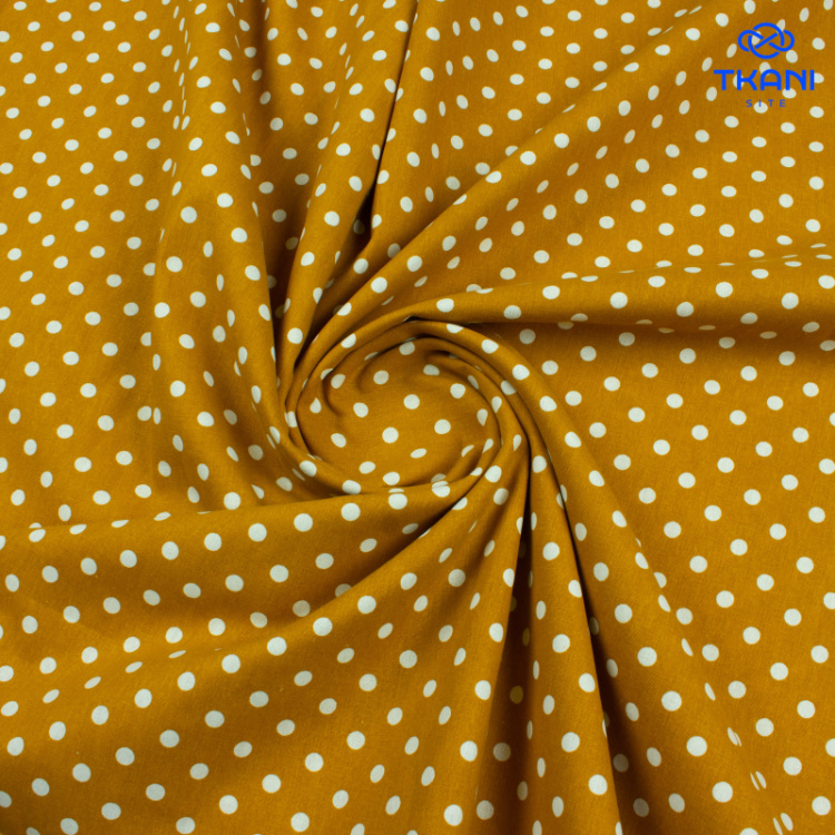 5139. Лен с хлопком. В горошек.