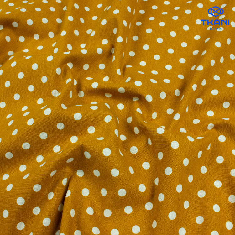 5139. Лен с хлопком. В горошек. - фото 2