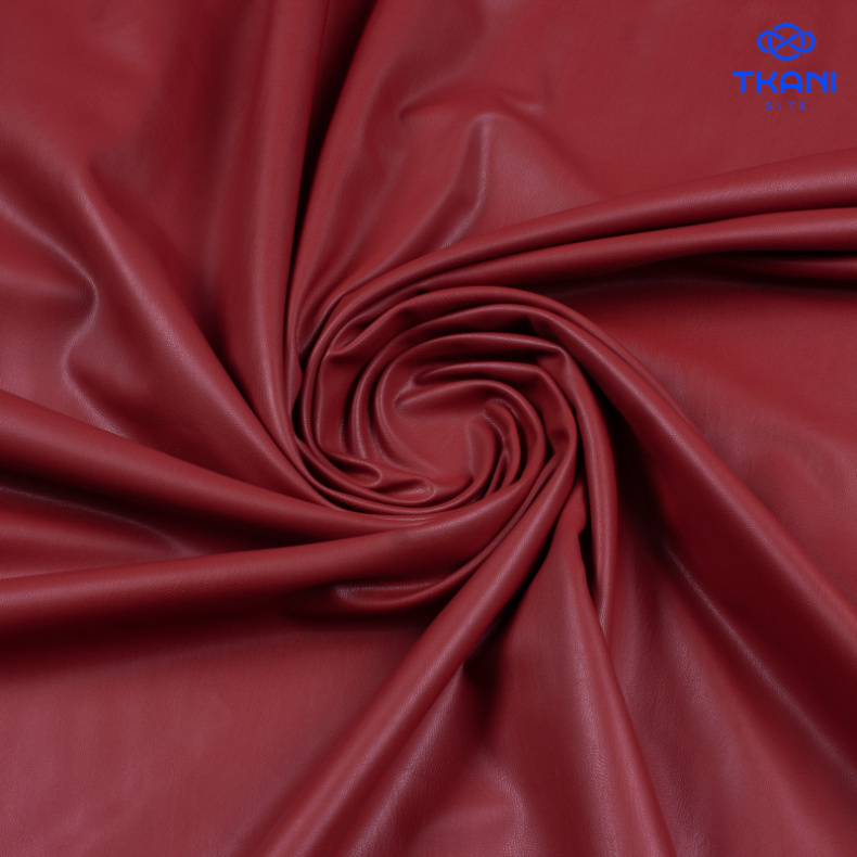 3619. Экокожа на микрофлисе. Масло чили от Tkani.site