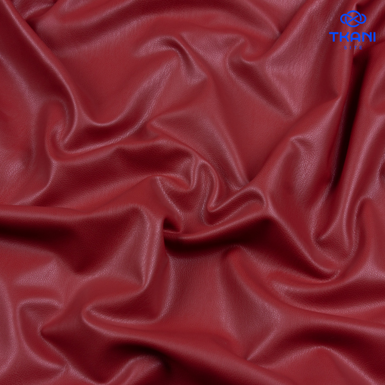 3619. Экокожа на микрофлисе. Масло чили - фото 1