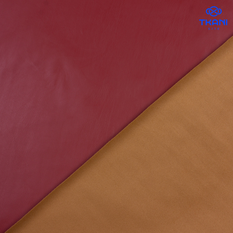 3619. Экокожа на микрофлисе. Масло чили от Tkani.site