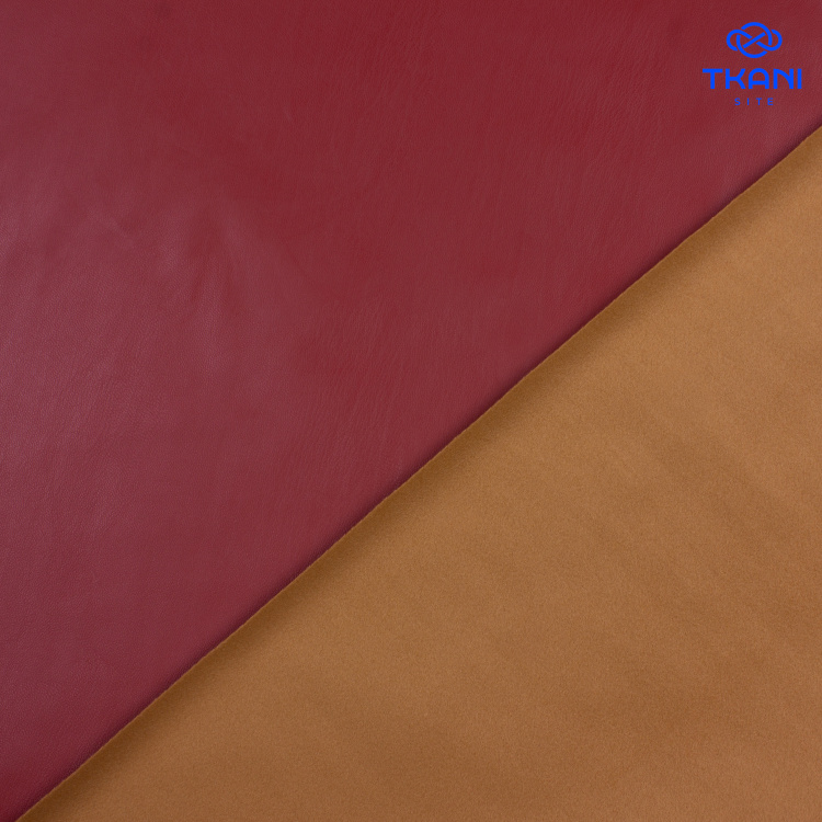 3619. Экокожа на микрофлисе. Масло чили - фото 2