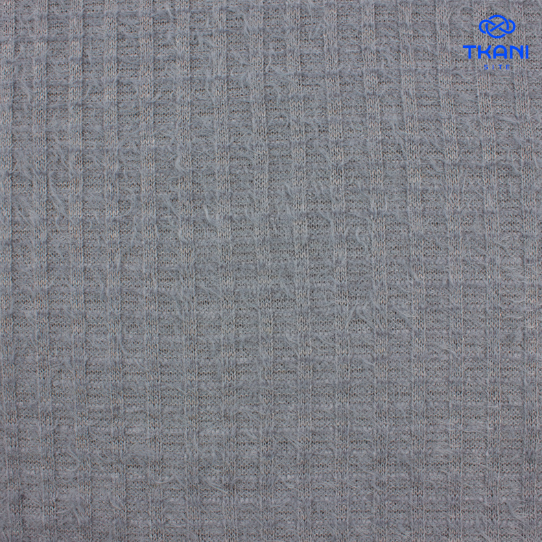 5081. Трикотажное полотно с мохером. Серый. Уценка!!! от Tkani.site